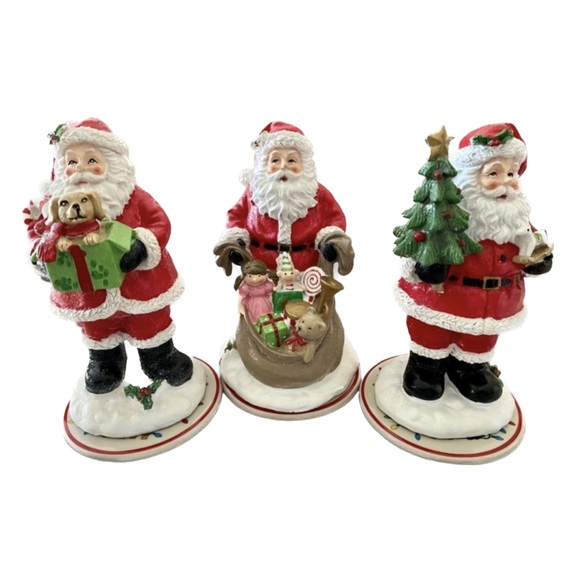Christmas Other - 🎅🎄☃️Glittered Santa Figures New with Original Box Valerie Parr Hill QVC